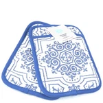 Martha Stewart Strie Medallion Pot Holder 2-PACK Set, Heat 7"X10", Navy Blue. Fixed Price $16.50.