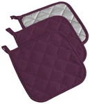 Dii Basic Terry Collection Quilted 100% Cotton, Potholder, Eggplant, 3 Piece. Fixed Price $21.11.