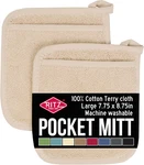 Ritz Terry Pocket Mitt & Hot Pad: Unparalleled Heat Resistant, Durable 100% Cott. Fixed Price $16.82.