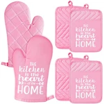 GROBRO7 6PCS Funny Oven Mitts Pot Holders The Kitchen Is Heart Of Hom.... Fixed Price $25.99.