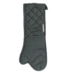 Crate And Barrel Black Silicone Grip Double Oven Mitt 313652. Fixed Price $14.00.