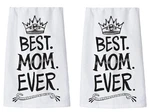 Set Of 2 Primitives By Kathy Best Mom Ever Crown Kitchen Towels. Fixed Price $13.99.