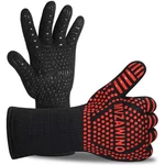 Premium Bbq Gloves, 1472 F Extreme Heat Resistant Oven Red+black. Fixed Price $13.05.