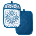 Martha Stewart Strie Medallion Pot Holder 2-PACK Set, Heat 7"X10", Navy Blue. Fixed Price $42.88.