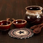 Vhc Brands Colonial Star Trivet Hot Pad For Pots Pans, 8", Tan, Black, Red. Fixed Price $25.99.