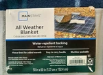 Mainstays All Weather Blanket 50X60 Blue Plaid Polyester Water-repellent. Fixed Price $22.00.