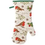 Ulster Weavers Robins & Holly Cotton Polyester Padded Oven Mitt Gauntlet. Fixed Price $16.00.