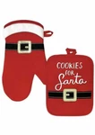 Cookies For Santa" Red Oven Mitt & Pot Holder Set-st. Nicholas Square-new W/tags. Fixed Price $12.95.