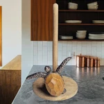 Mud Pie Sea Turtle Paper Towel Holder Wood Coastal Beach Kitchen Decor Farmhouse. Fixed Price $35.00.