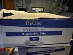 Procure Disposable Bibs Slip-on Adult Tissue / Poly With Ties 16X25 500 Ct. Fixed Price $17.00.