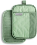Kitchenaid Beacon Two-tone Non-slip Pot Holder 7X10, Pistachio/graphite Green. Fixed Price $28.88.