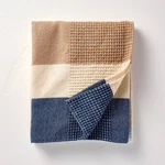 Striped Throw Blanket Cream/blue - Hearth & Hand With Magnolia. Fixed Price $12.99.