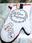 Ship 24 Hours. Home Collection Oven Mitt. This Kitchen Seasoned With Love. Fixed Price $15.88.