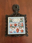 Artmark Cast Thank You For The World Iron Tile Trivet Rooster Farmhouse Japan. Fixed Price $11.01.
