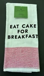 Kate Spade Kitchen Towels 'eat Cake For Breakfast' (set Of 2) White / Pink Nwt. Fixed Price $22.50.