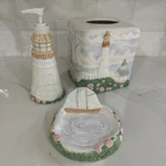 Skl/ww Lighthouse Tissue Holder Porcelain - Nautical Set. Rare. Fixed Price $39.99.