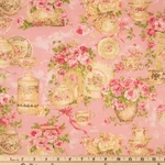 Rose Cottage Garden Tea For Two Cup Pot Kitchen 42X14 Table Runner. Fixed Price $20.99.