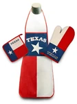 Texas Kitchen & Bbq Set New Apron Oven Mitt Potholder Texan State Flag Design. Fixed Price $21.99.