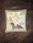 Alice's Cottage Cotton Scented Spiced Mug Mat Coaster Loon W/ Baby Lake. Fixed Price $5.00.