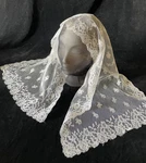 Antique French Pretty 1900S Lace Wedding Veil / Shawl Fine Net 3FT 7". Fixed Price $84.99.