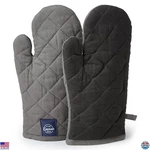 Heat Resistant Cotton Oven Gloves Mitts Pc Set Quilted 12X6.6 In Grey Safe. Fixed Price $35.75.