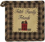 Sturbridge Home Folk Art Faith Family Friends Single Cotton Potholder. Fixed Price $5.99.