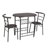 Mainstays 3 Piece Metal And Wood Bistro Dining Set 2 Chairs Kitchen, Black. Fixed Price $55.99.