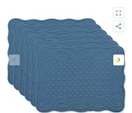 Set Of Dii French Blue Quilted Farmhouse Placemat Dinning CAMZ12647. Fixed Price $34.95.