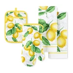 Martha Stewart Lots Of Lemons Kitchen Towel, Oven Mitt, Potholder Set, 4-PACK. Fixed Price $36.33.