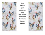 Kay Dee Designs Country Rooster R8030 Two (2) Dual Purpose Terry Towels 16"X26. Fixed Price $14.79.