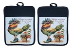 Pot Holder Oven Mitt Hot Pad Linen Towel What Are You Looking At? Chicken DZ365D. Fixed Price $16.99.