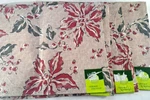 New Food Network Placemats Kohls Poinsettia Christmas Of 4 Beige Ribbed. Fixed Price $25.85.