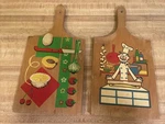 Vintage Retro Mcm Kitsch Set Of Cutting Boards. Fixed Price $18.00.