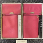(2) Vintage Skai-hide Pink Duo Set Wallets & Key Holders W/box Advertisement Nos. Fixed Price $10.00.
