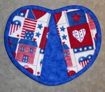 Shaped Oven Patriotic American Double Layer Quilted Potholder. Fixed Price $8.25.