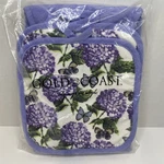 Gold Coast 3 Piece Kitchen Set Hydrangea Butterflies Potholders & Dual Oven Mitt. Fixed Price $10.49.