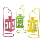 Set Of 3 Tropical Serene Glow Iron Glass Mini Lanterns Wedding Table Centerpiece. Fixed Price $32.60.