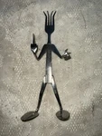 Spoon Sculpture Stand Forked Up Art (0300). Fixed Price $13.99.