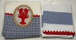 2 X Dish Tea Towels Kay Dee Designs Lobster & Blue White Red Trim 100% Cotton. Fixed Price $24.99.