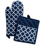 Oven Mit And Pot Holder Lattiece Blue Pioneer Women Kitchen Towel Heat Resistant. Fixed Price $10.59.