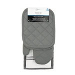 Mainstays Kitchen Towels, Oven Mitt & Pot Holder 5 Pack Set Gray White. Fixed Price $15.99.