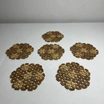 6 Bamboo Hot Pad Wood Trivet Pot Pan Holder Heat Resistant Coaster Placemat. Fixed Price $14.99.