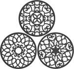 3 Set Silicone Trivet Mats, Multi-use Carved Mat, Insulated Non-slip Dura. Fixed Price $23.99.