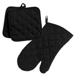 Home Collection Black 3PC Set Oven Mitt & Potholders. Fixed Price $14.86.