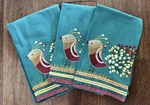World Market Partridge Bird Towel Kitchen 20 X 28" Set Of 3 Teal Embroidered. Fixed Price $19.50.