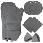 Oven Mitts And Hot Pads Sets, 8PCS Extra Long Silicone Gloves With Non-s.... Fixed Price $28.68.