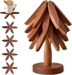 Wooden For Hot Dishes, Tree Shape Set, 4 Walnut. Fixed Price $49.23.