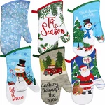 Christmas Theme Oven Mitt Glove Kitchen Decor Let Snow, Dashing Through. Fixed Price $6.99.