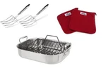 All-clad 18/10 Stainless Steel Roaster With Pot Holders And Forks (your Choice). Fixed Price $159.99.