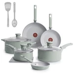 T-fal Refresh Ceramic Nonstick Cookware Set, Oven 12-PIECE Mint Green. Fixed Price $141.76.